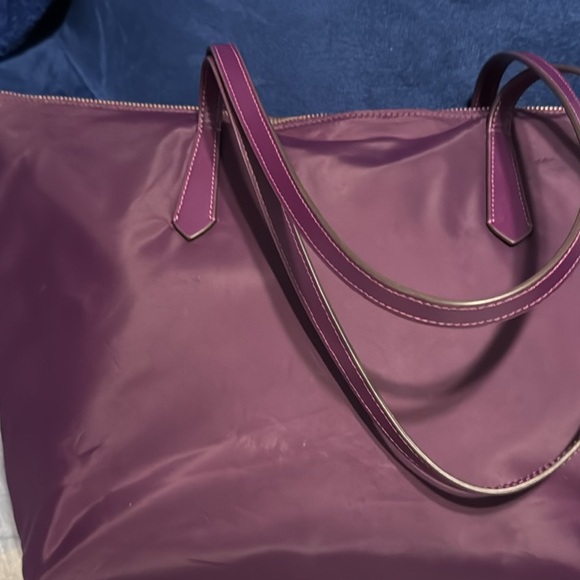 Kate Spade Vibrant Purple Tote with Patterned Scarf - Picture 2 of 7